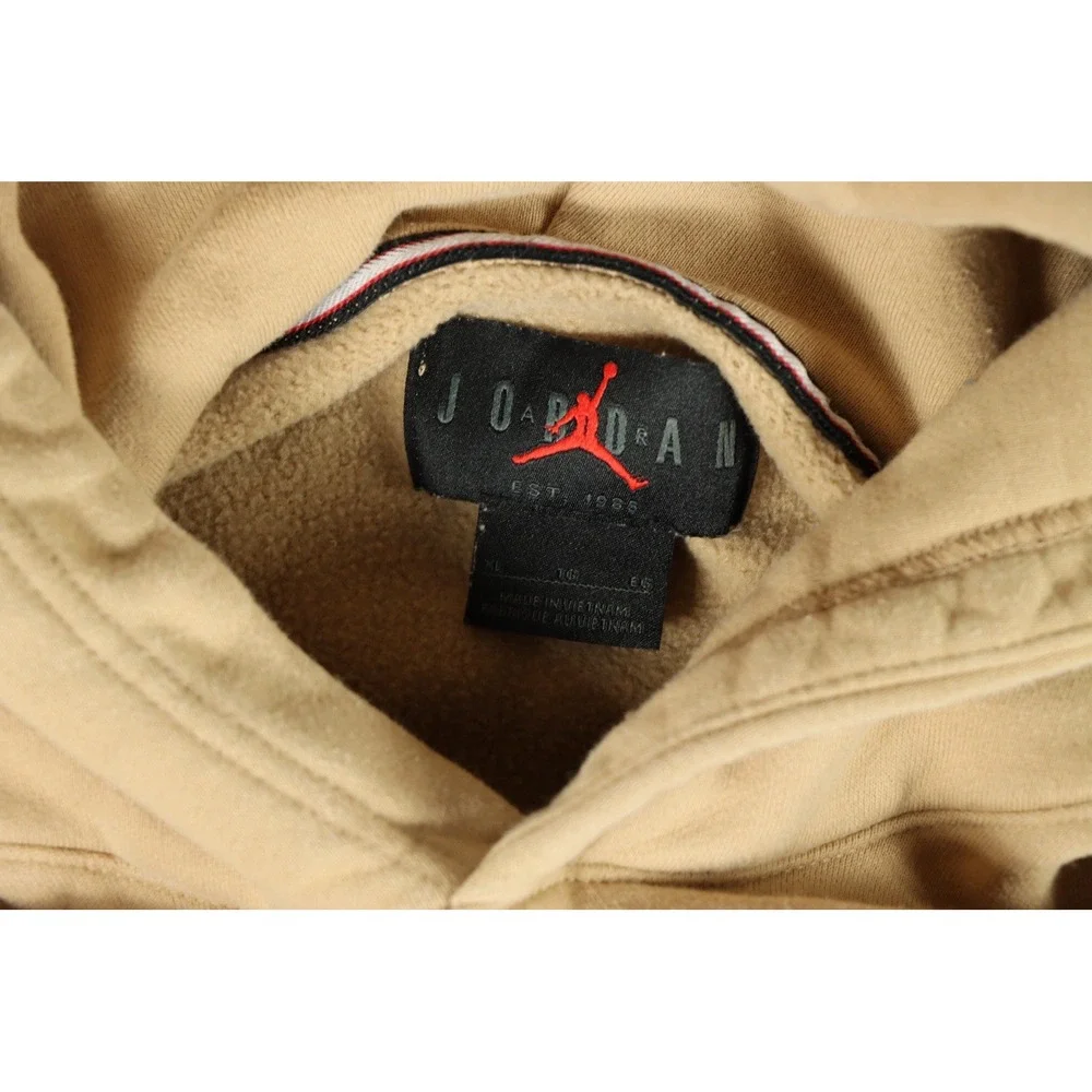Nike Air Jordan Essentials Fleece Pullover Hoodie Hemp Beige Tan Men's XL